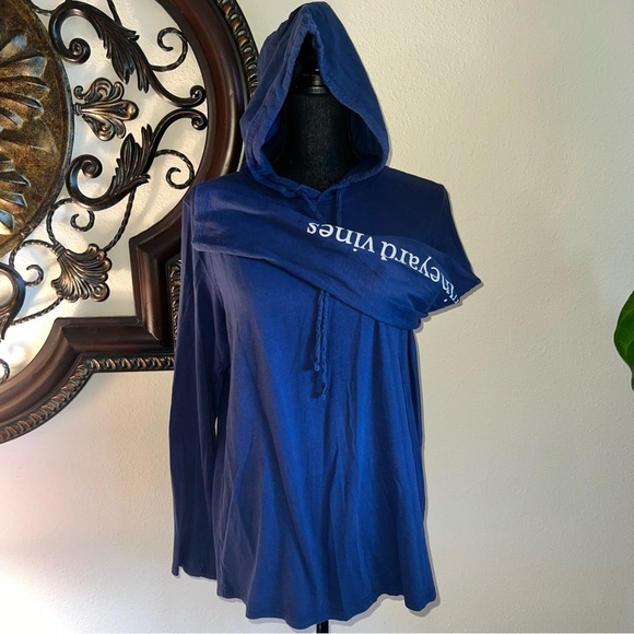 Vineyard Vines Unisex Lightweight Navy Blue Long Sleeve Hoodie Size Large - Picture 3 of 16